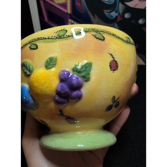 Sue Zipken Sango Sangria Pineapples & Guava 3075 Fruit Motif Ice Cream Dish Bowl - Picture 6 of 7